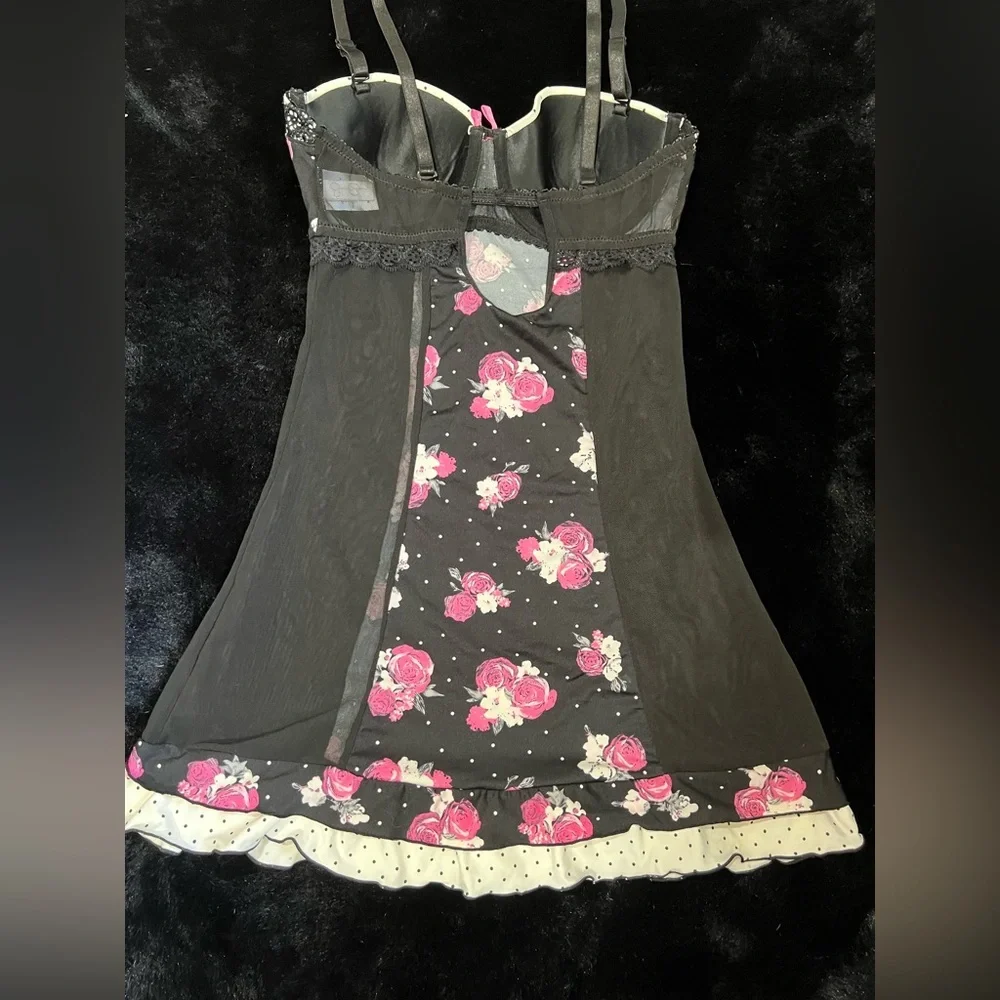 Jessica Simpson Floral & Polka Dot Babydoll Slip Dress - Size Small - Picture 9 of 10